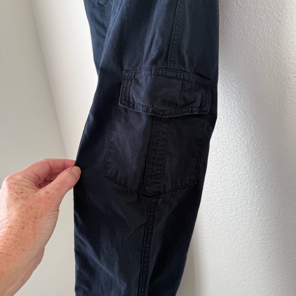 Brandy Melville Kim Cargo Pants Navy Blue Ripstop - Size Small EUC - Picture 6 of 16